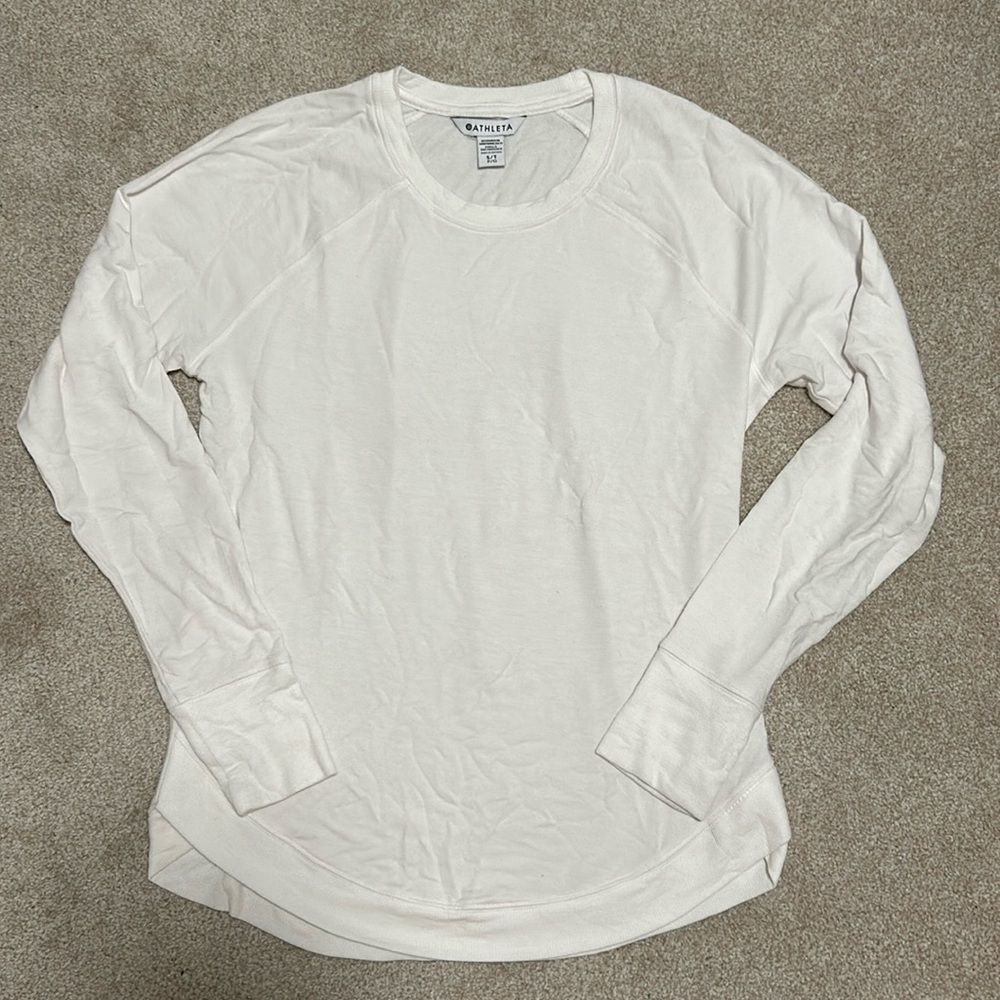 Athleta Mindset Sweatshirt White Small TALL